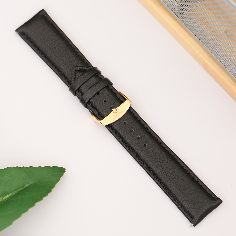 Dây da đồng hồ SR Watch chính hãng 1011.61 Đen