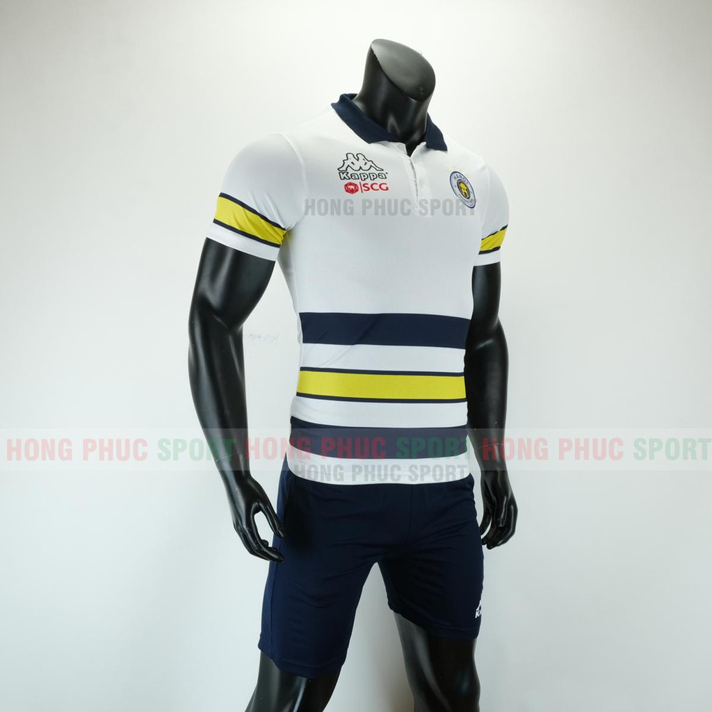 XẢ KHO BỘ QUẦN ÁO ĐÁ BÓNG THỂ THAO NAM CLB HÀ NỘI POLO VẢI DỆT 2019