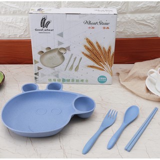 KHAY LÚA MẠCH HÌNH CON HEO KÈM THÌA, DĨA, ĐŨA