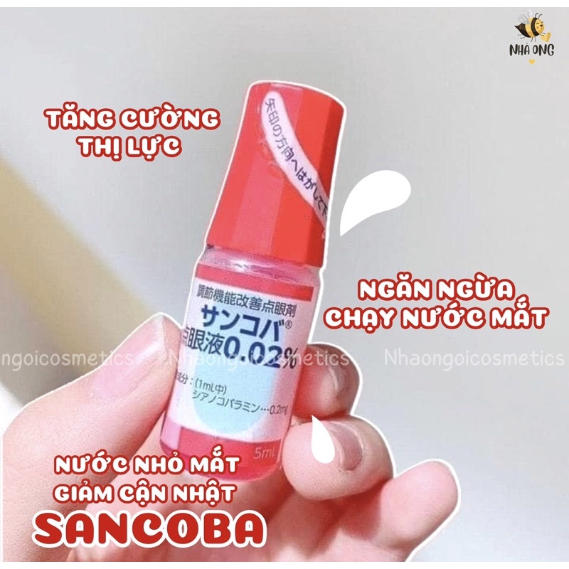 Nước nhỏ mắt cận Sancoba của Nhật Bản hỗ trợ tăng cường thị lực 5ml