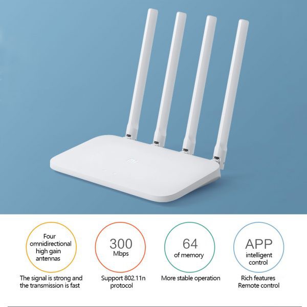 [Bản Quốc Tế] N 300Mbps Bộ Phát Wifi Xiaomi -Mi Router 4C- Quốc Tế Tiếng Anh-BH 2 năm 1 đổi 1-Hàng Chính Hãng