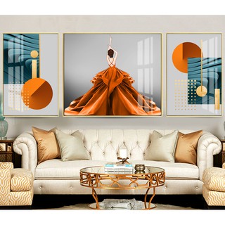 Tranh treo tường tráng gương bóng kiếng nghệ thuật hình cô gái hiện đại sang trọng ooopic_24014226