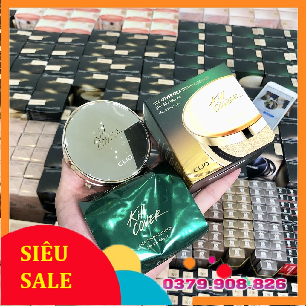 {BILL KOREA} Set Phấn Nước CLIO Kill Cover Cica Serum Cushion 15g*2 (New 2022)