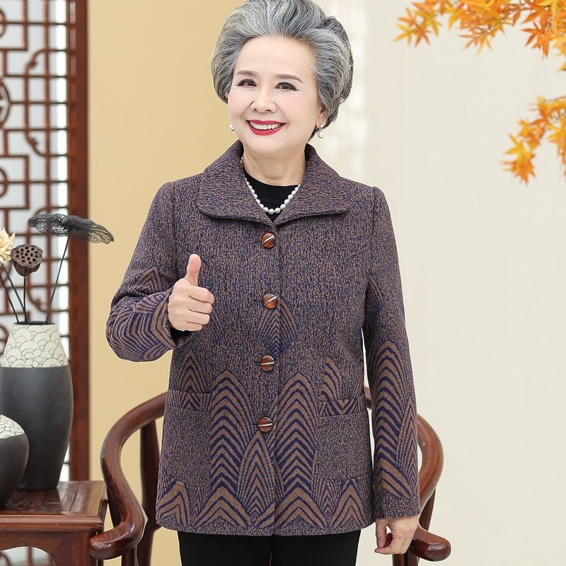 Bà ngoại áo khoác mùa thu quần phụ nữ trung niên và cao tuổi 60-70 80 mẹ già