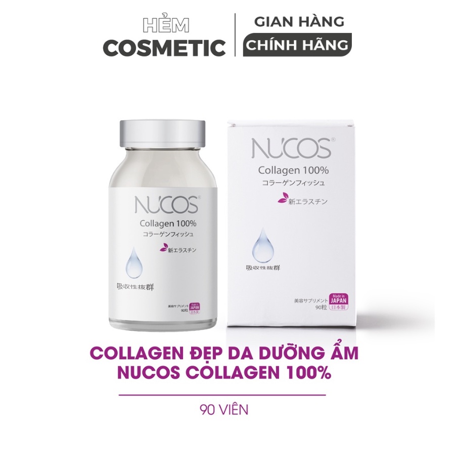 Collagen đẹp da dưỡng ẩm Nucos collagen 100% 90 viên - Hẻm Cosmetic