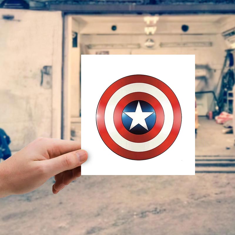 Miếng Dán Trang Trí Xe Hơi Hình Khiên captain america marvel Bằng vinyl Chống Nước