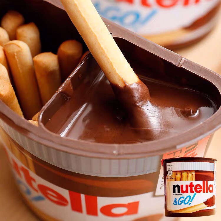 [LẺ HỘP 52G] [DATE MỚI]  BÁNH QUE CHẤM SOCOLA HẠT DẺ NUTELLA HAZELNUT WITH BREADSTICKS (CHUẨN USA)