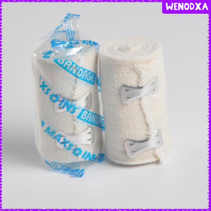 2xSelf-Adhesive Cotton Elastic Bandage Wrap Compression Roll with Hook Closure 10CM