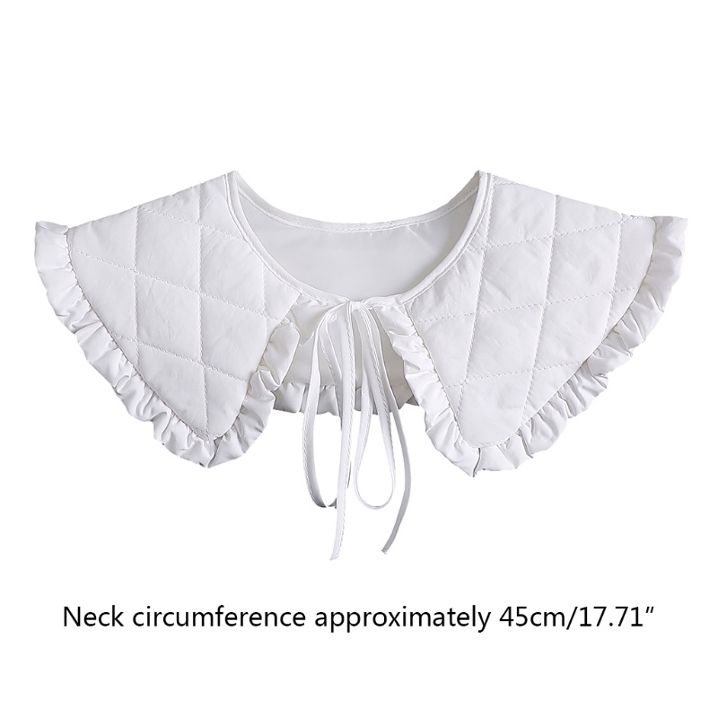 Yoioi Khăn Choàng Cổ Dày Dặn Có Đệm Chần Bông Họa Tiết Kẻ Sọc Phối Bèo Mùa Đông Phong Cách Hàn Quốc Cho Nữ