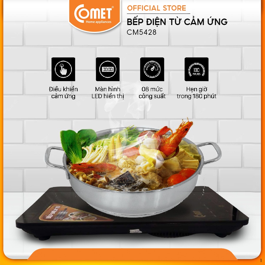 Bếp điện từ Comet CM5428 2000W cảm ứng - tặng nồi inox