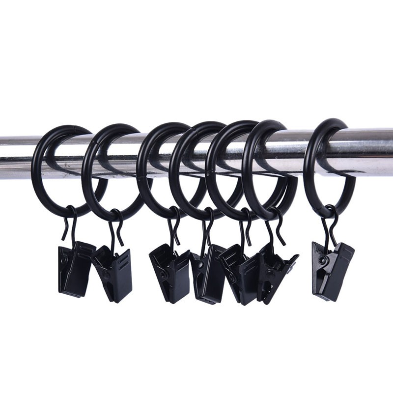 [baishangworshipwell♥]10PCS Home Decors High Qaulity Shower Curtain Rings Clamps Drapery Clips Window