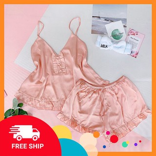 Đồ ngủ 2 dây ⚡𝗙𝗥𝗘𝗘 𝗦𝗛𝗜𝗣⚡ Bộ đồ ngủ 2 dây cao cấp, thiết kế trẻ trung, sexy, hàng Việt Nam xuất khẩu loại 1