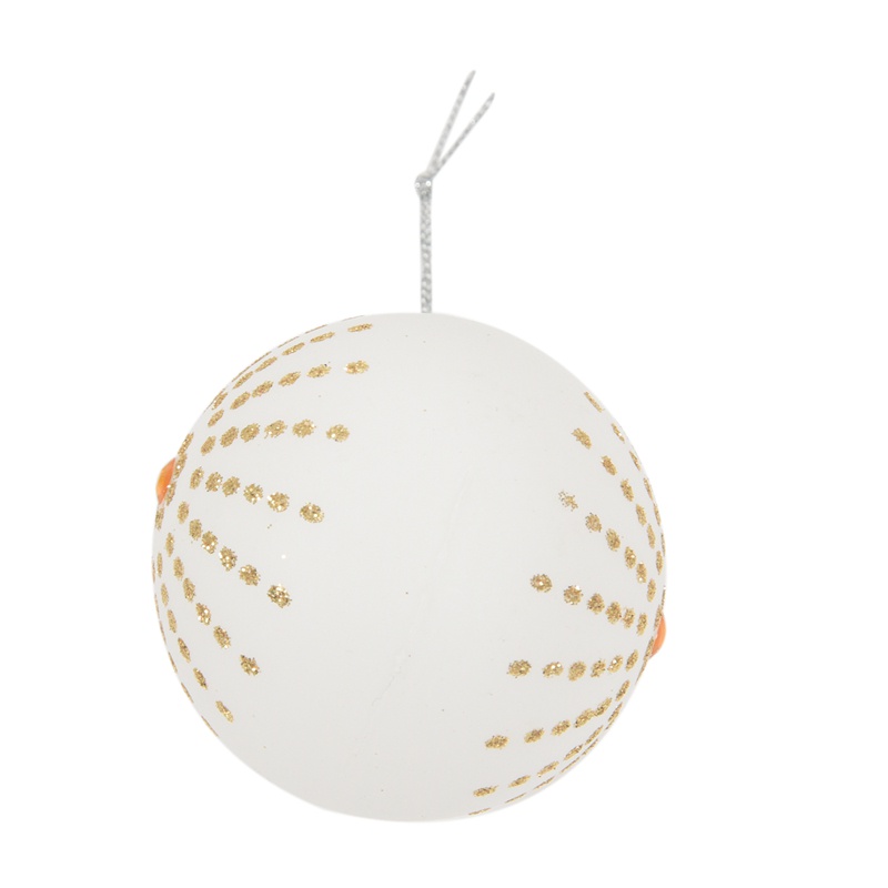 Bộ 30 trái châu vàng trắng trang trí cây thông noel