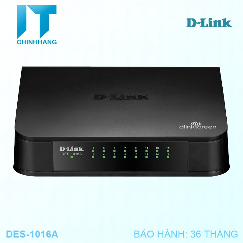 Switch D-Link DES-1016A 10/100M RJ45 - Hàng Chính Hãng