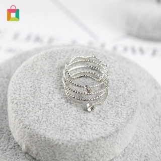 Set 5 Nhẫn Đeo Đốt Ngón Tay Khảm Đá Pha Lê Đơn Giản Thời Trang