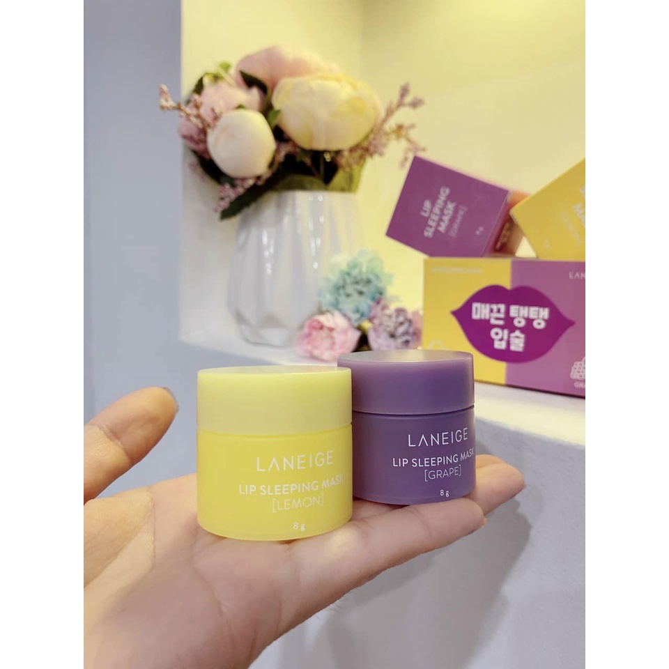 Set 2 Mặt Nạ Ngủ Môi Laneige Lip Sleeping Mask Grape & Lemon 8gx2