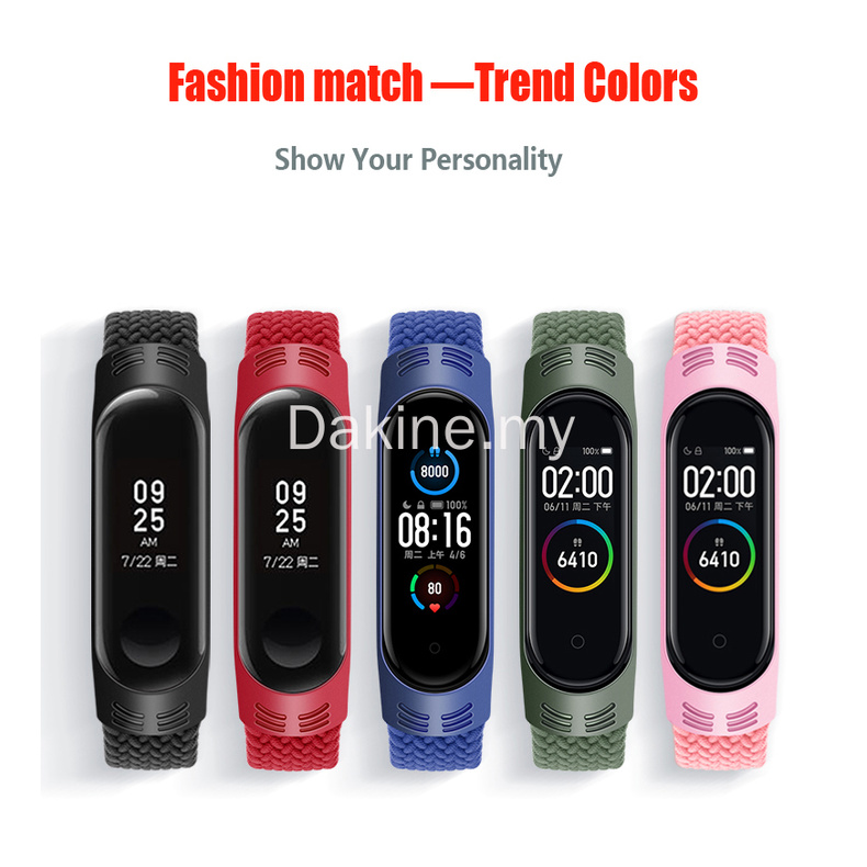 Dây Đeo Sợi Nylon Cho Vòng Đeo Tay Thông Minh Mi Band 5 Miband4 Miband5 Xiaomi Mi Band 6 4 3