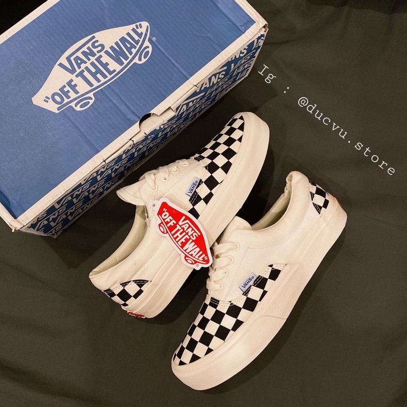 Giày vans caro buộc dây nam nữ dễ phối đồ đi học đi chơi - henry store
