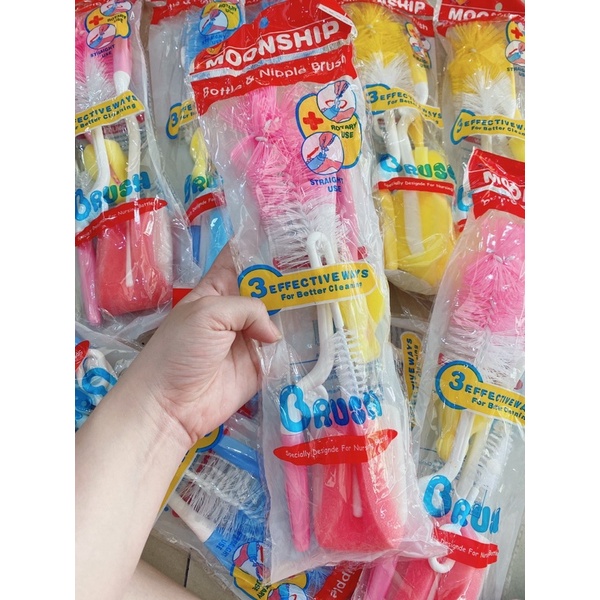 Set 4 Món cọ rửa bình sữa cho bé Moonship