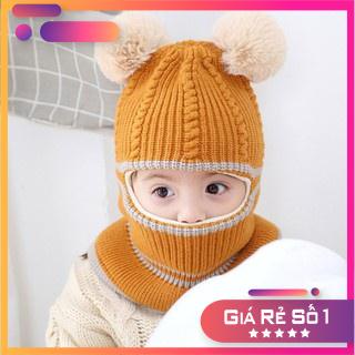 Mũ len ninja trùm kín đầu kín cổ lót nỉ ấm áp cho bé trai bé gái