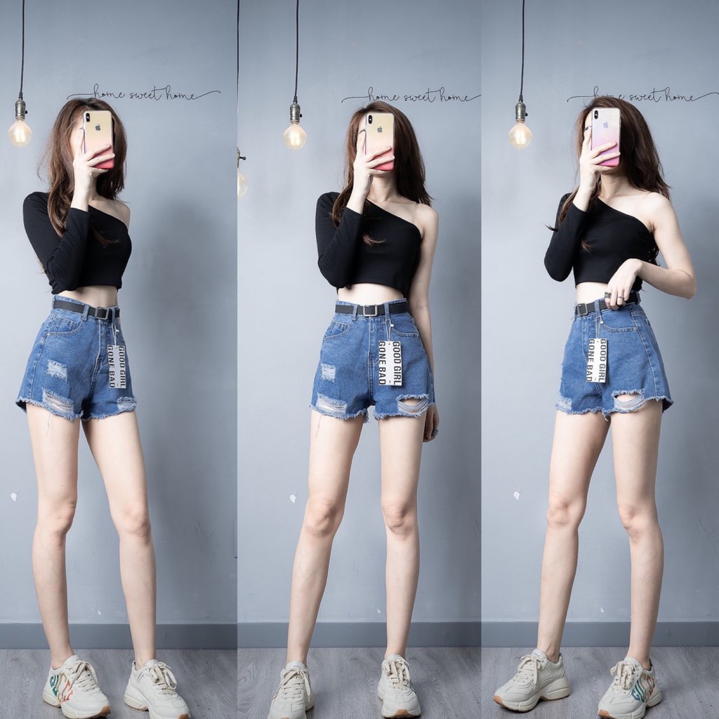 [MẪU NHÀ MẶC] QUẦN SHORT NỮ LƯNG CAO, VẢI MỀM MỊN, QUẦN ĐÙI JEAN NẮP TÚI RÁCH ÍT - {HOT TREND} | BigBuy360 - bigbuy360.vn
