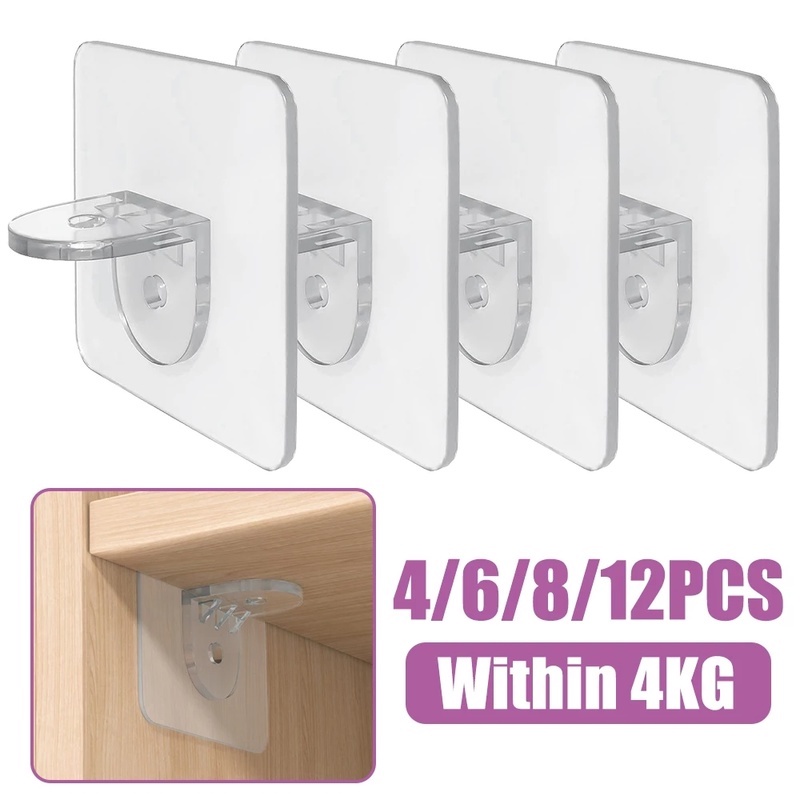 Set 4/6/8/12 Móc Treo Đồ Dán Tường Không Cần Khoan Lỗ