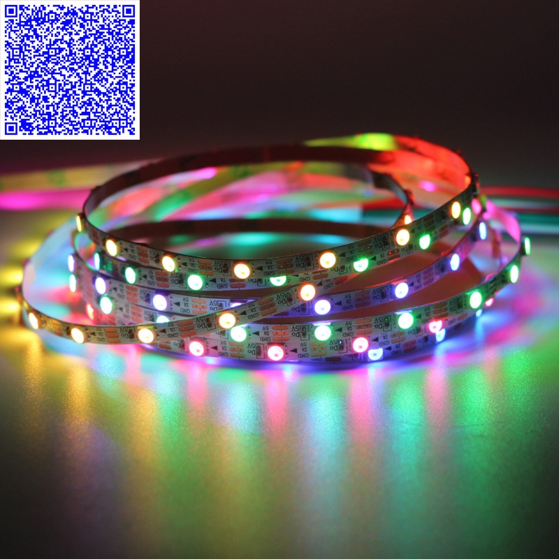 ĐÈN LED DÁN WS2812B ARGB 60LED/MÉT MỎNG 5MM DÒNG SẢN PHẨM TIÊU CHUẨN DÂY 1 MÉT
