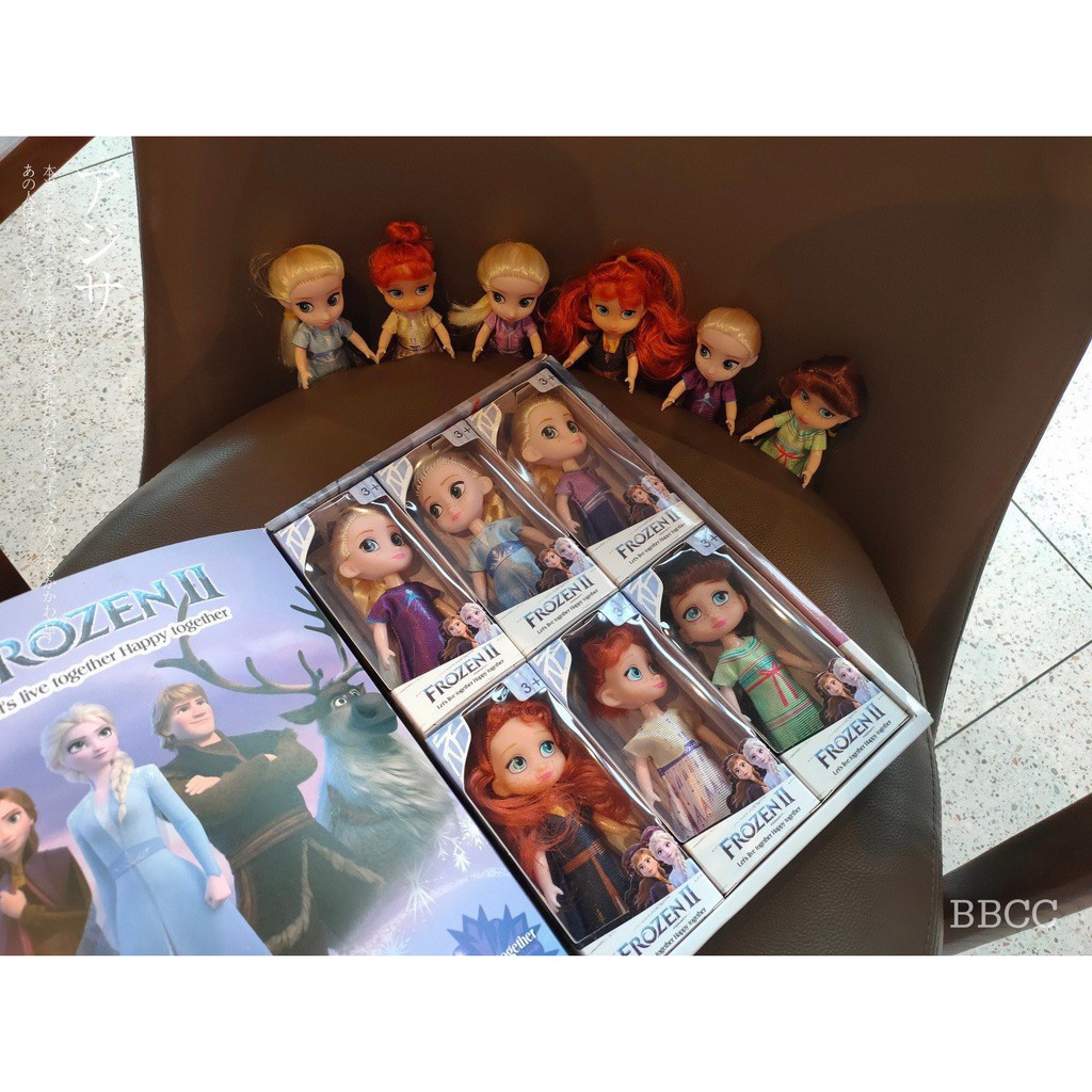 Set 6 búp bê Elsa, Anna - Fozen