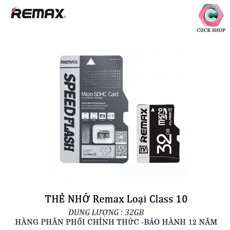 Thẻ nhớ 32gb Thẻ Nhớ MicroSD Remax 32G Class 10