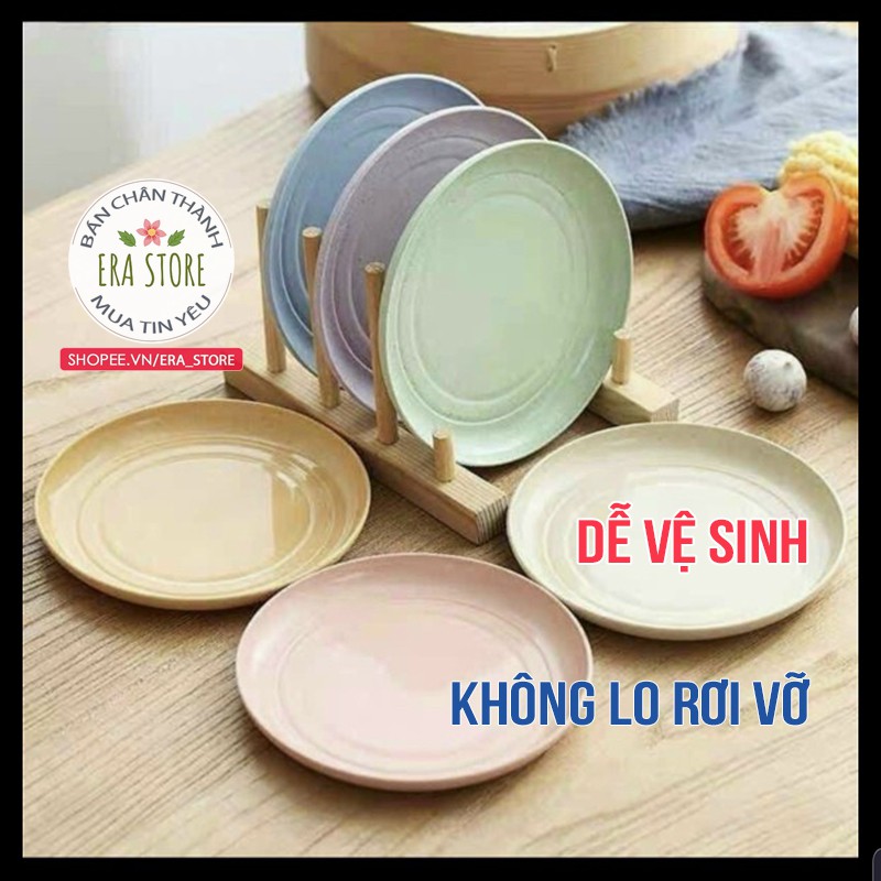 Đĩa LÚA MẠCH nhựa vuông tròn nhiều màu gọn nhẹ an toàn cho sức khỏe đựng kẹo thức ăn tiện lợi đẹp mắt