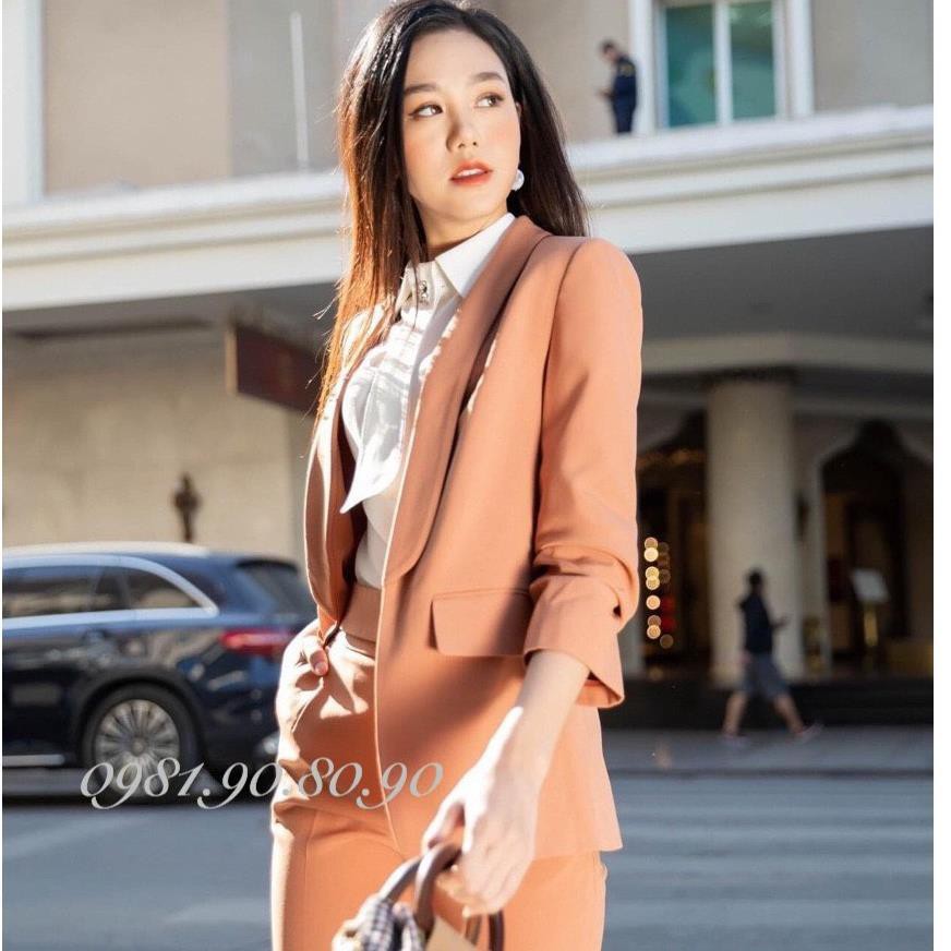 P áo blazer nữ trơn dáng dài không khuy chất vải xuất dư cao cấp hót hít 71 6