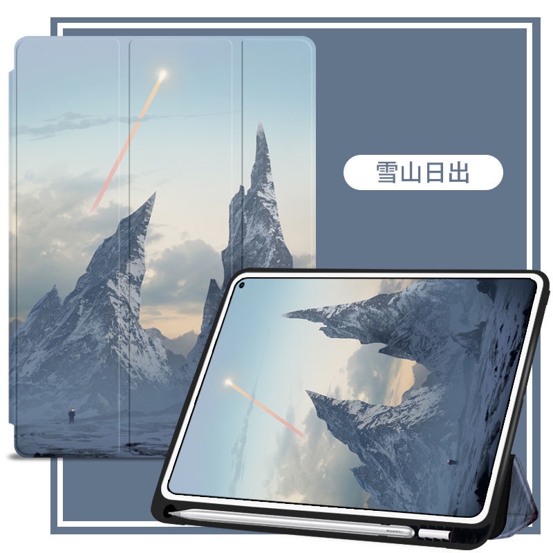 Bao Da Máy Tính Bảng Họa Tiết Tranh Sơn Dầu Có Ngăn Đựng Bút Cho Huawei Matepad 10 4 V6 Matepad 10.4 '' 11 '' Pro 10.8 ''