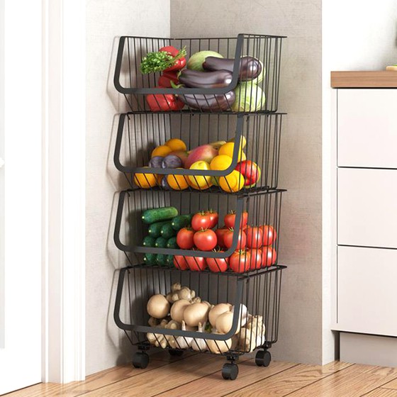 Kệ Rau Củ Đa Năng Di Động 4,5 tầng