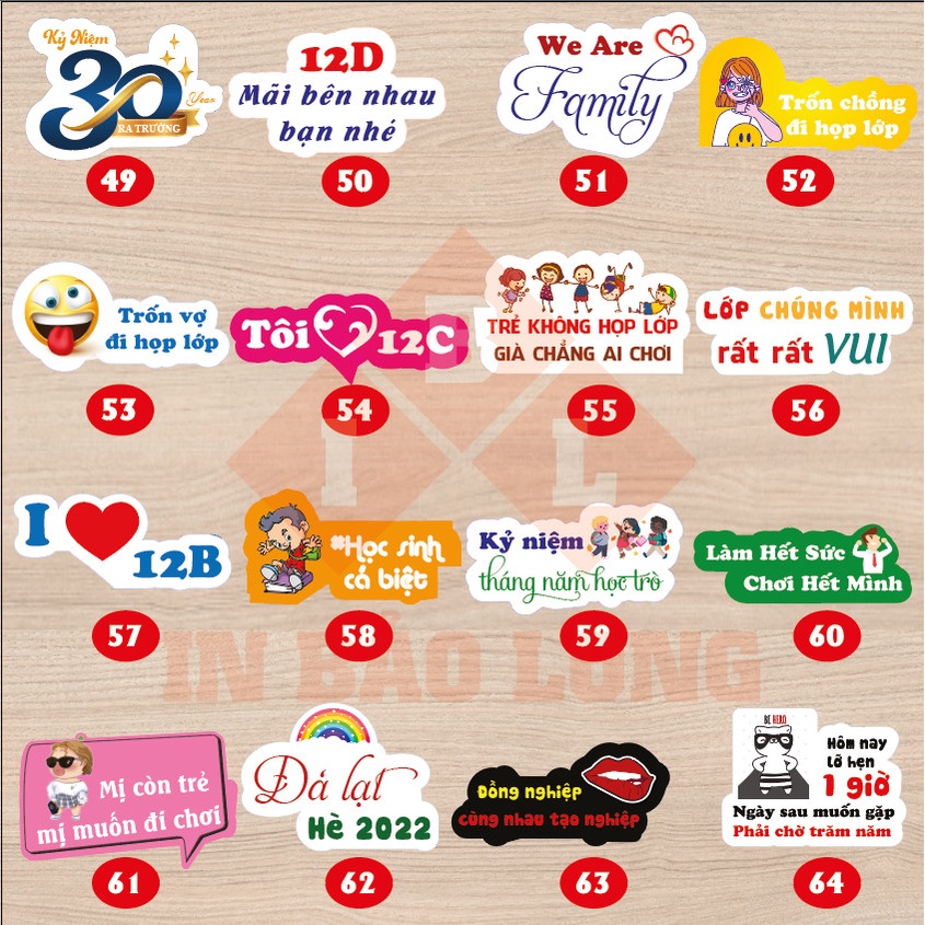 Hashtag cầm tay - Hastag họp lớp siêu ngầu - hastag họp lớp - IN BẢO LONG