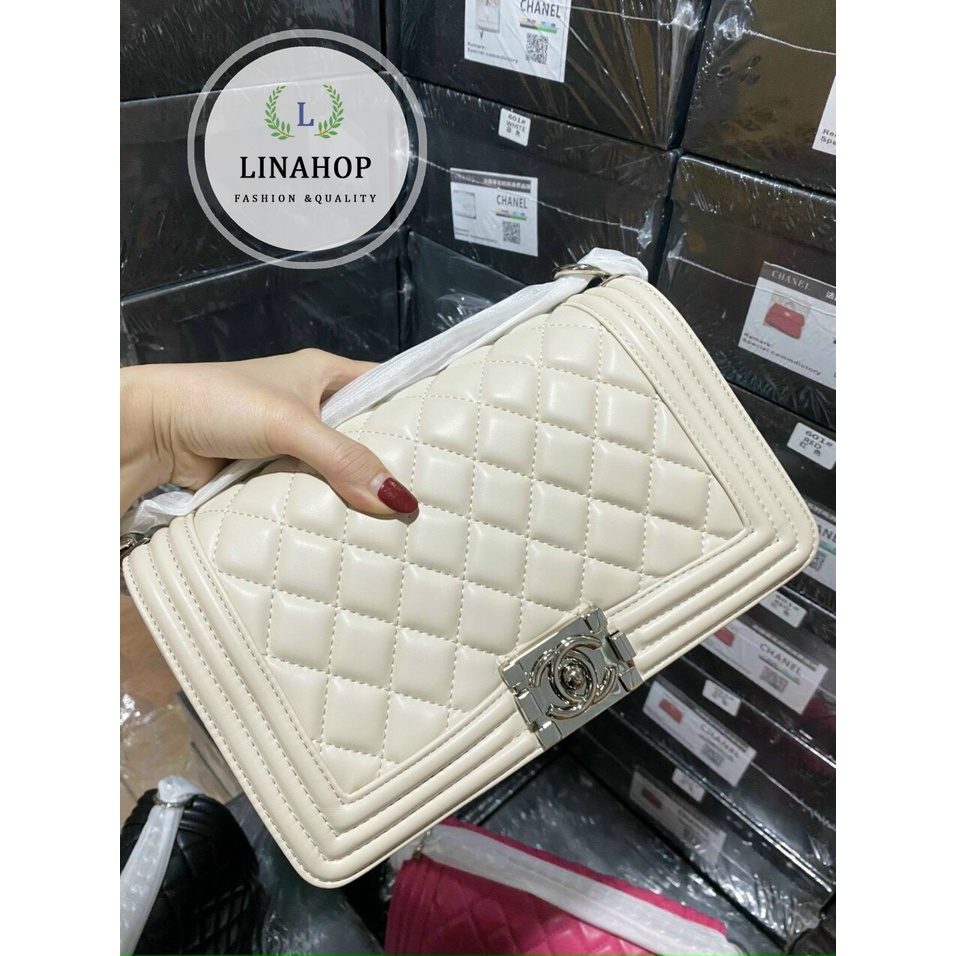 Túi Xách Nữ - Túi Đeo vai đeo chéo Xích Đồng & Vàng Trần Trám kiểu dáng cao cấp dây đeo chéo bằng xích pha da cao cấp