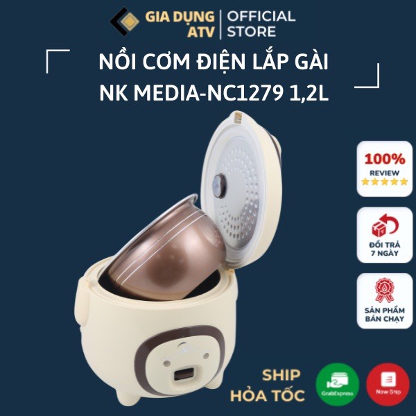 [ BH 12 THÁNG] nồi cơm điện NK Media 1L, 1,2L, 1.8L. Nấu Cơm Ngon , Tặng Kèm Vỉ Hấp, Bảo Hành 12 Tháng Chính Hãng.