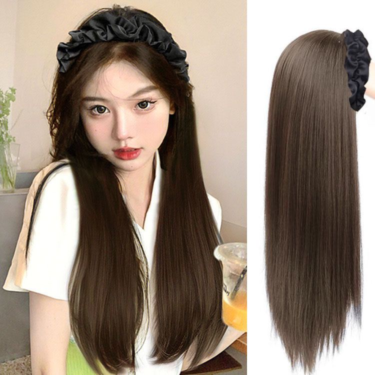 Tóc Giả Dài Thẳng Tự Nhiên Kèm Tóc Giả Và Băng Đô Cài Tóc Dễ Sử Dụng Cho Nữ