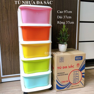 Tủ nhựa cho bé, tủ nhựa đa sắc 5 tầng có bánh xe hàng Việt Nhật, tủ nhựa trẻ em, tủ nhựa giá rẻ, tủ nhựa bé trai, bé gái