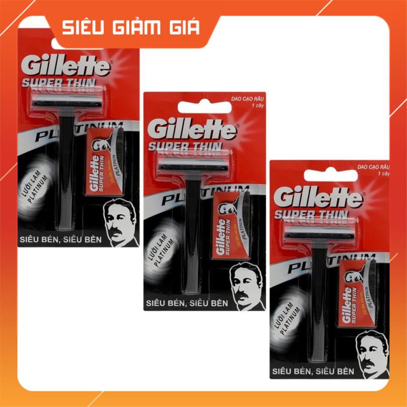 Dao cạo râu Gillette màu đen kèm lưỡi lam chất lượng tiện dụng (1 cây)