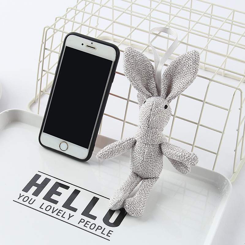 Móc khóa thỏ nhồi bông mềm mại đáng yêu