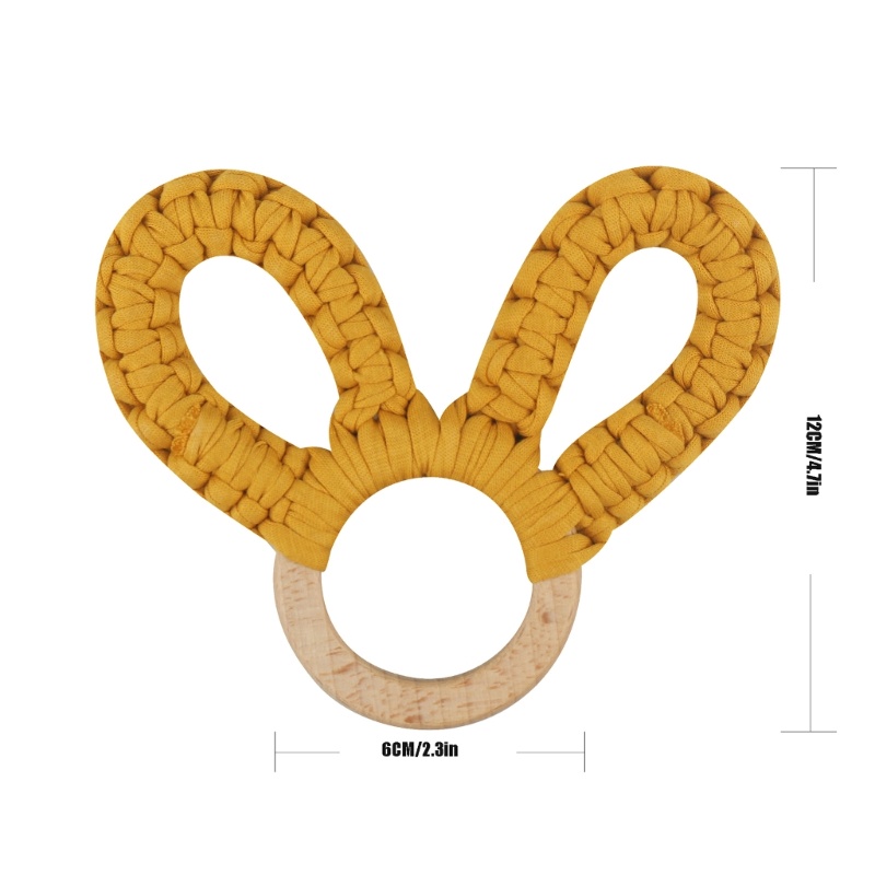 Đồ Chơi Chuông Lắc Cầm Tay Hình Thỏ Đan Len Dễ Thương Cho Bé Sơ Sinh Mọc Răng