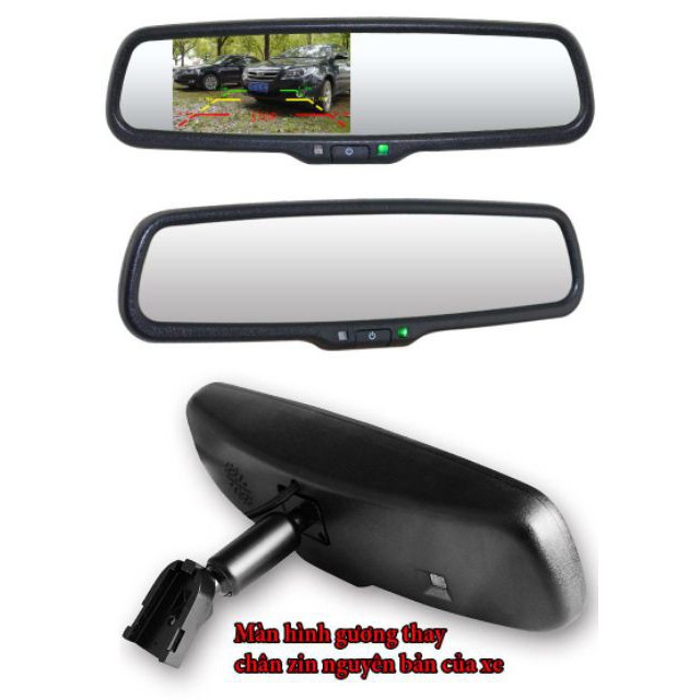 Màn hình thay chân gương 4.3 inchs có màn hình hiển thị cam lùi - cam cạp lề