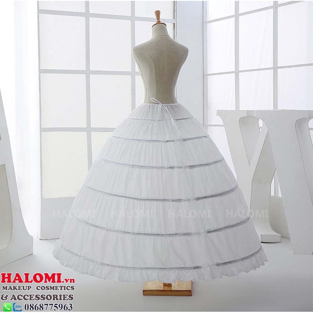 Tùng phồng váy cô dâu 6 tầng HALOMI chuyên dùng cho váy cưới cỡ to thiết kế dẻo dễ dàng gấp gọn
