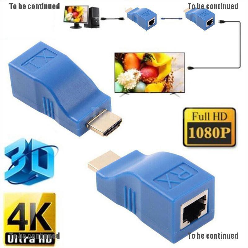 (Hàng Mới) Bộ 2 Đầu Chuyển Đổi Từ 1080p Hdmi Sang Rj45 Cat 5e / 6 Lan Ethernet