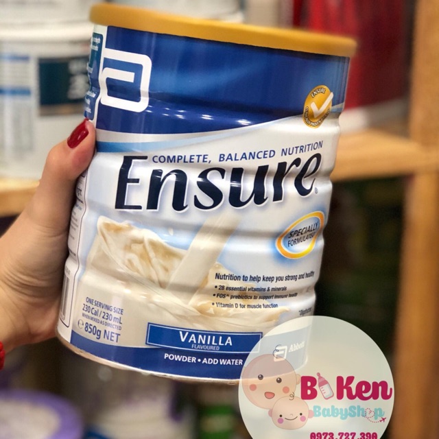 Sữa bột Ensure Úc 850gr