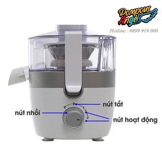 Máy ép hoa quả trái cây 2 tốc độ ép chậm/nhanh 350W MIDEA MJ-JE35 màu trắng/cam bảo hành 12 tháng