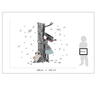 decal dán tường cô gái