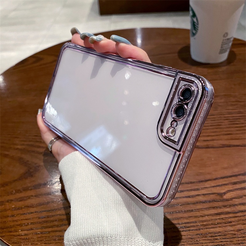 Ốp Điện Thoại Mềm Trong Suốt Viền Thẳng Mạ Điện Cho 7 8 Plus se 2020 2022 XR X XS MAX