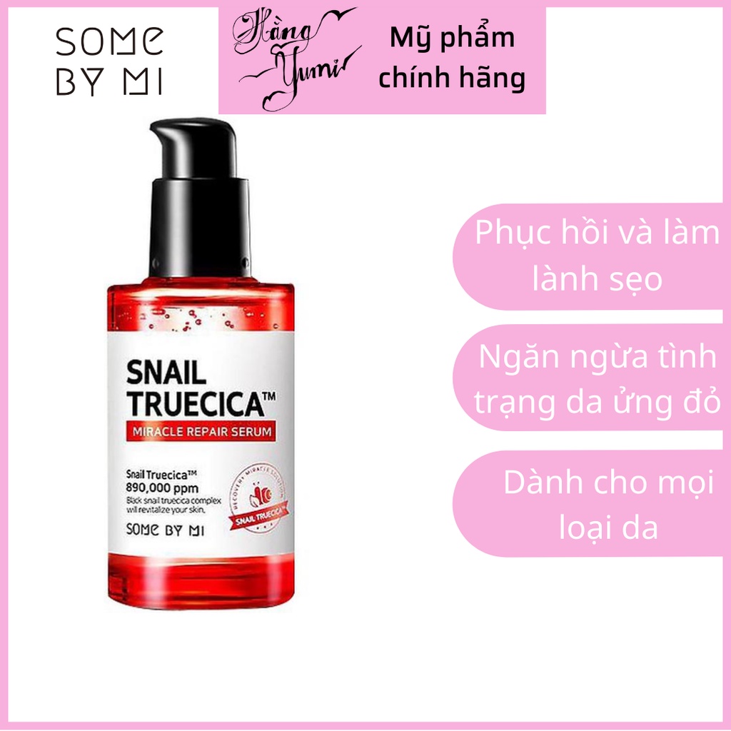 Tinh Chất Ốc Sên Some By Mi Snail (Chai Đỏ) Truecica Miracle Repair Serum (50ml) - Phục Hồi Da, Mờ Thâm Sẹo - Chính hãng