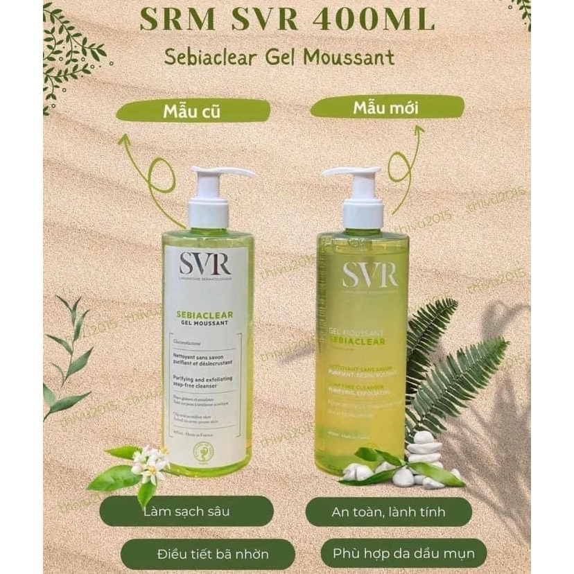 Sữa rửa mặt cho da dầu SVR mẫu mới SVR Sebiaclear Gel Moussant  bản Pháp